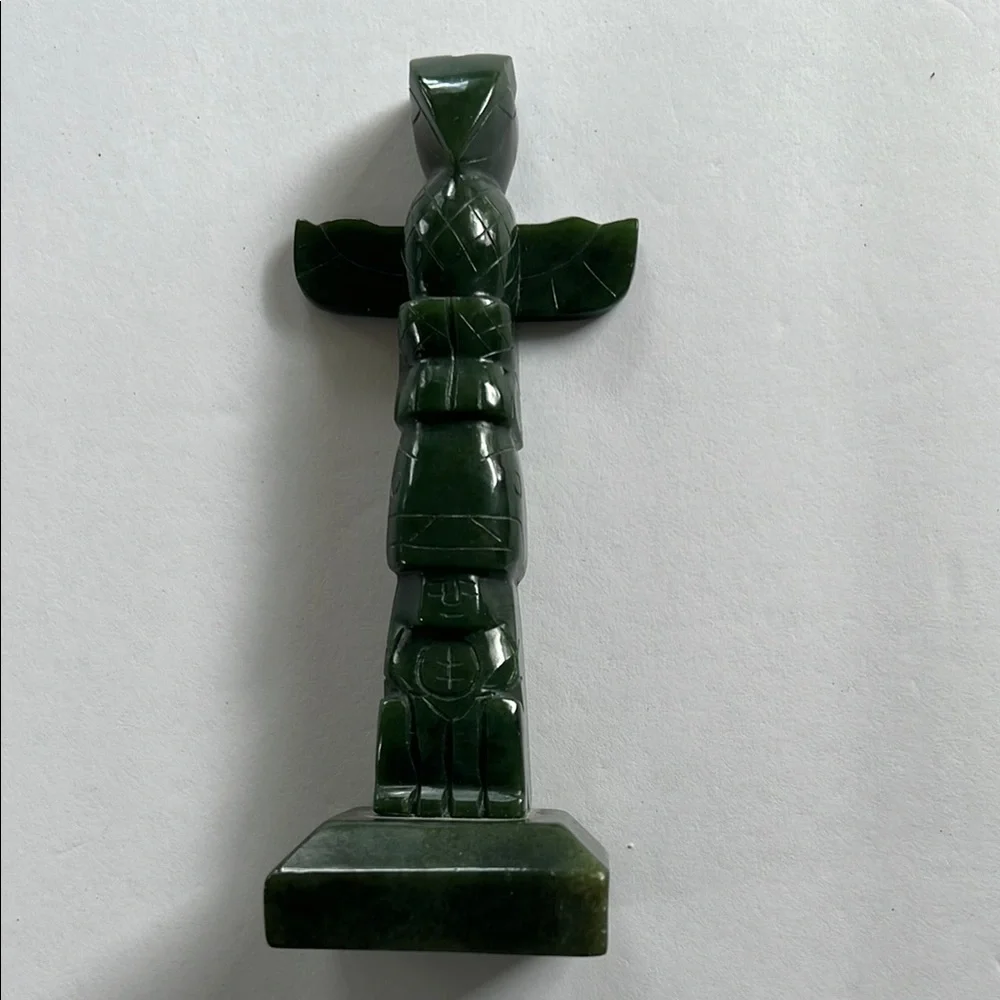 Vintage Genuine Jade Mini Totem Pole.